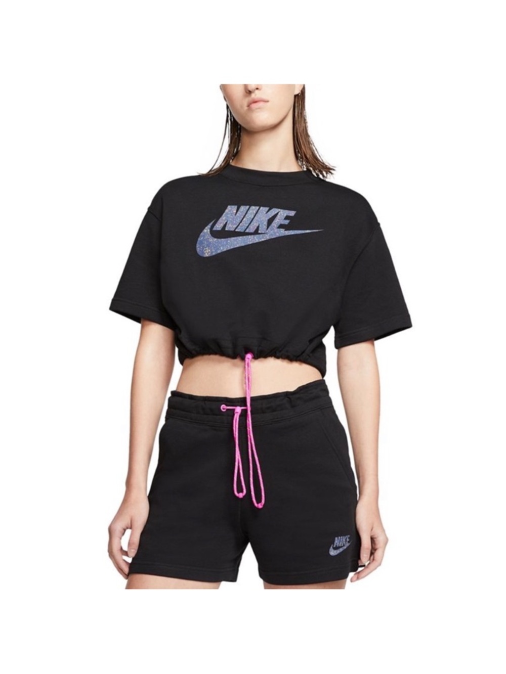 Nike Black Crewneck Cropped Top